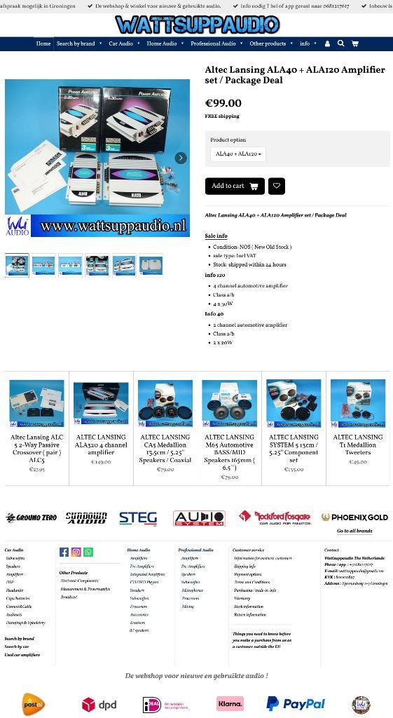 Altec Lansing ALA40 + ALA120 Versterker Set NOS, ., Ophalen of Verzenden, Zo goed als nieuw, .