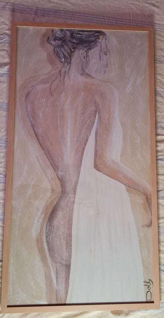Ingelijste erotische reproductie "Le Déshabillé" van Dothy, Ophalen, Realistisch, Print, Portret of Personen