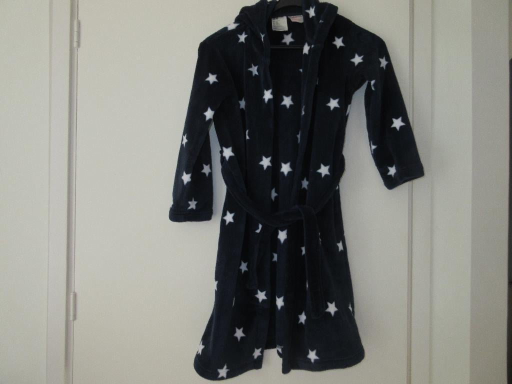 Donkerblauwe badjas met sterren maat 122-128, Ophalen of Verzenden, Gebruikt, Jongen, Nacht- of Onderkleding