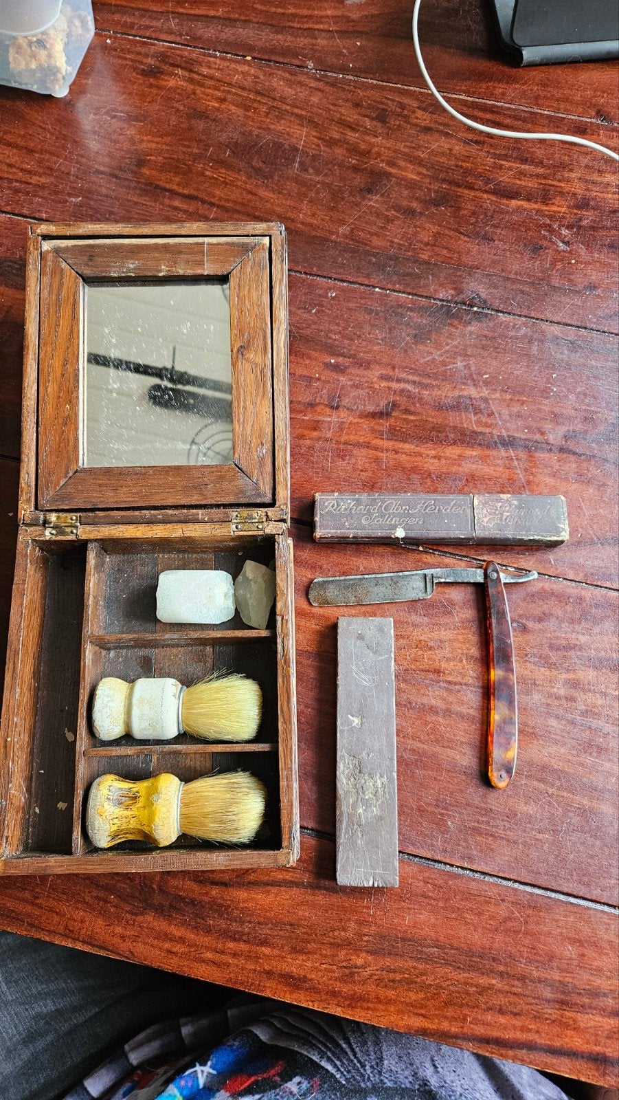 Prachtige Antieke Scheerset, 1920,  Richard Abr. Herber, Ophalen of Verzenden, Rechthoekig