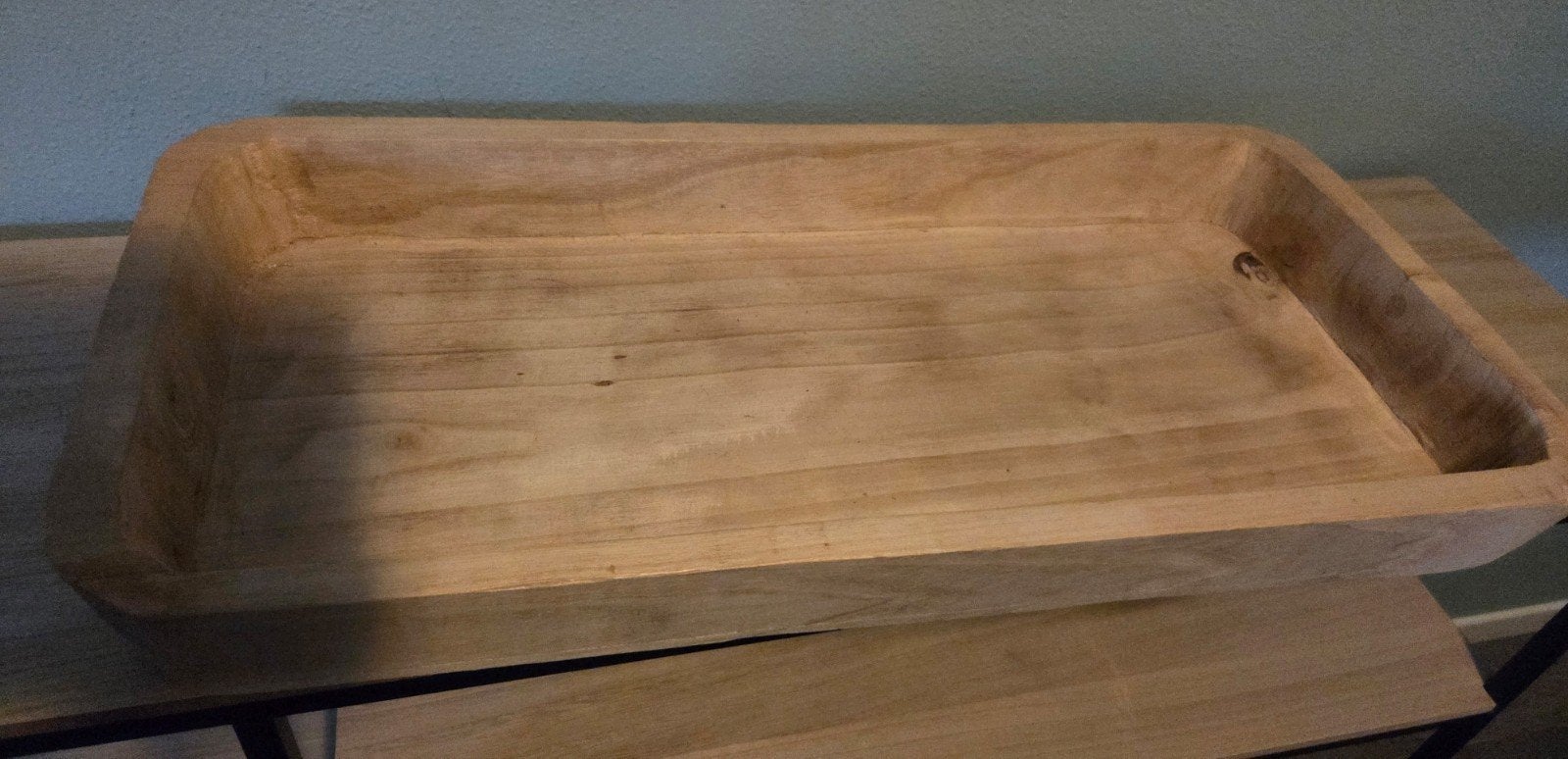houten decoratie dienblad/schaal, Ophalen, Zo goed als nieuw, Rechthoekig, Hout