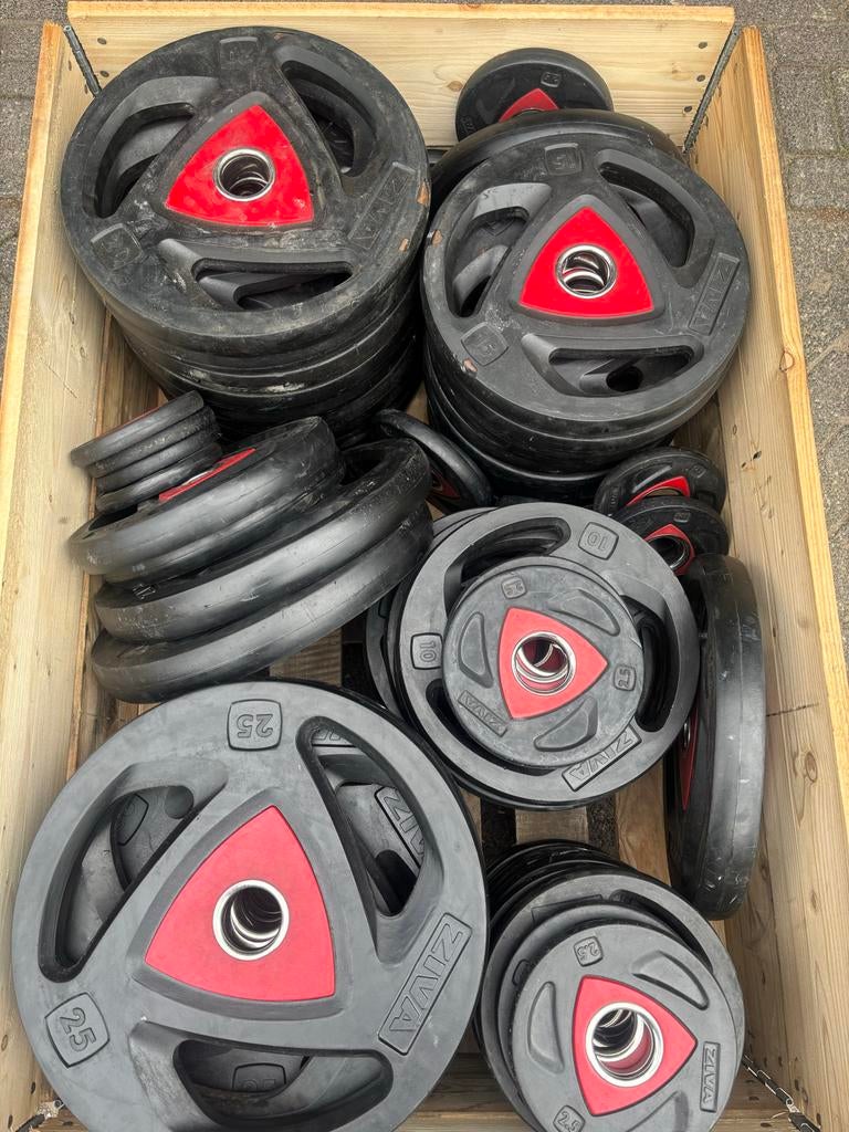 Ziva Halterschijven Set - 157,5 kg - Gebruikt €1,75 per kg, Sport en Fitness, Fitnessmaterialen, Halterschijven, Ziva, Ziva, Zo goed als nieuw