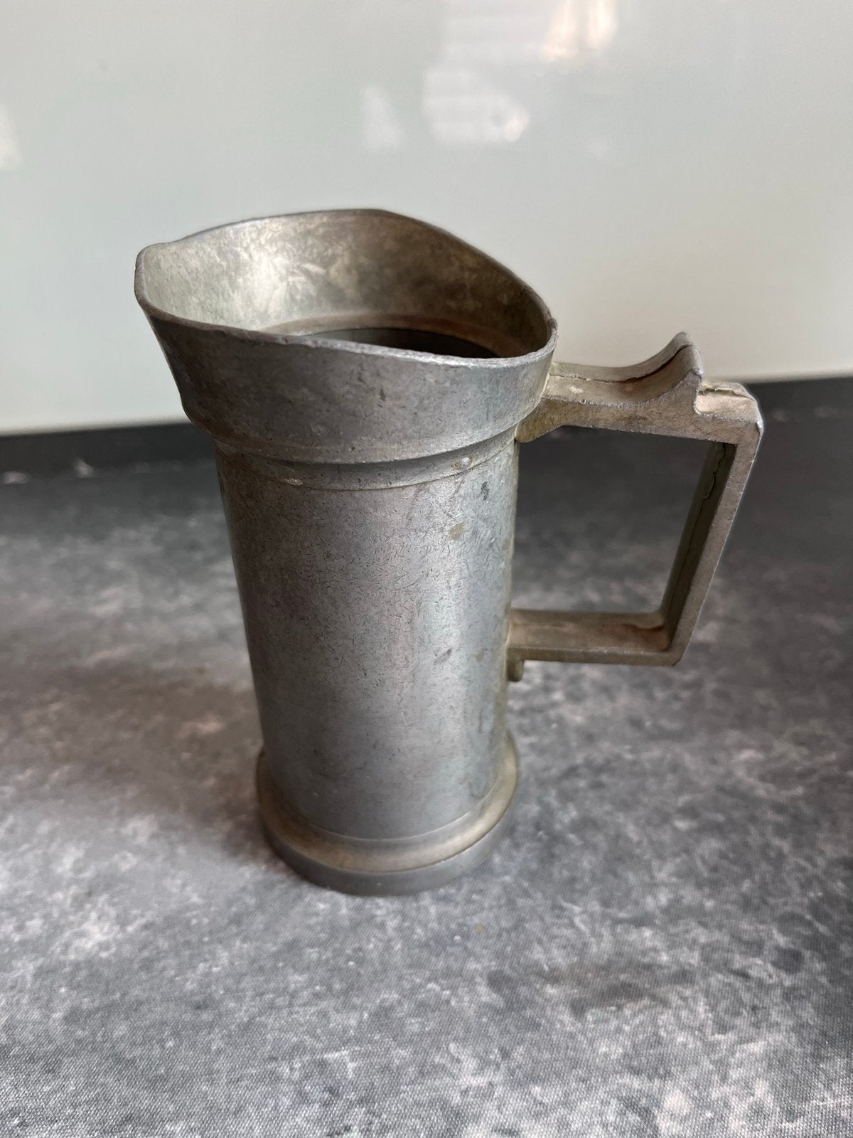 Antieke tinnen maatbeker - 2 Deciliter, Antiek en Kunst, Ophalen of Verzenden