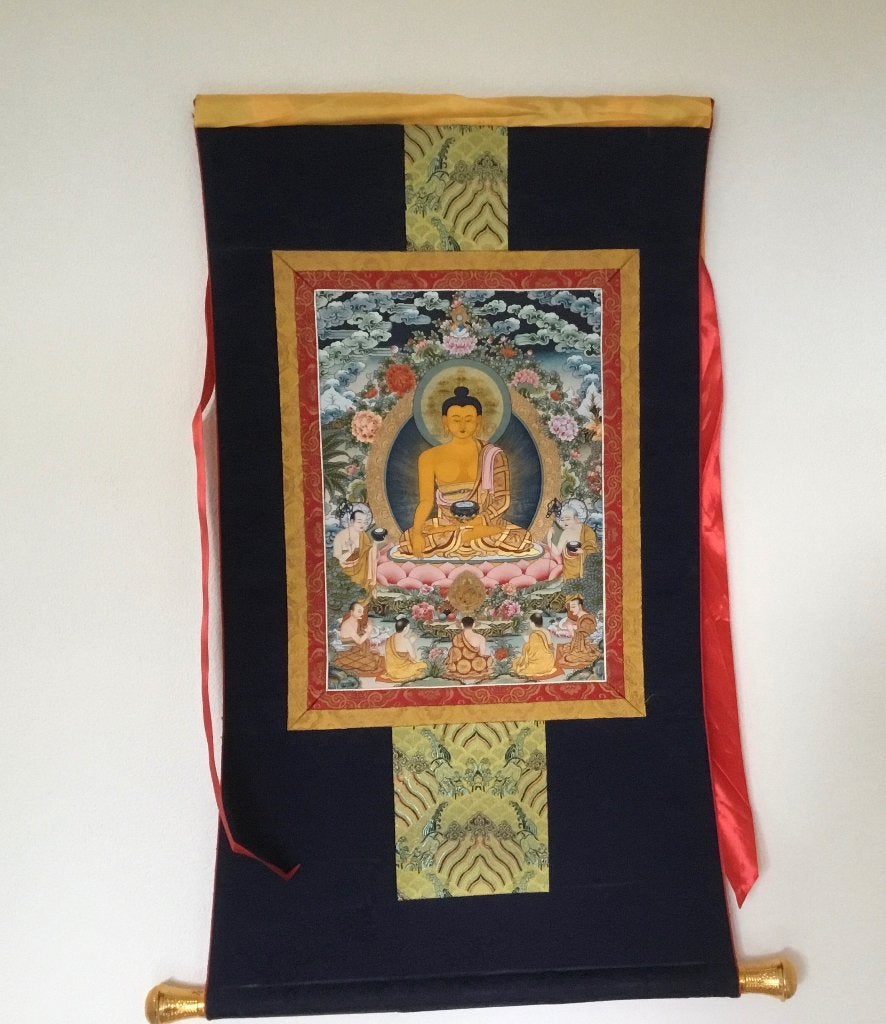 Tibetaanse Tangkha, Wanddecoratie, Textiel, Ophalen of Verzenden, Geschilderd