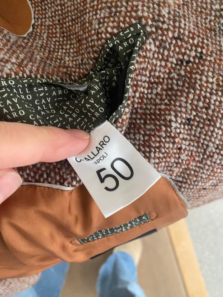 Cavallaro Napoli Jas Maat 50 - Bruin Tweed, Kleding | Heren, Jassen | Winter, Ophalen of Verzenden, Zo goed als nieuw, Maat 48/50 (M)
