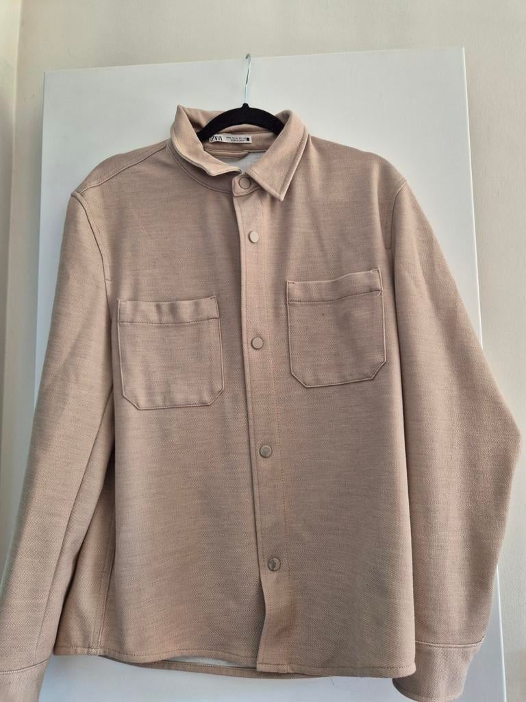 Zara Overshirt Beige Maat M, Zara, Beige, Zo goed als nieuw, Halswijdte 39/40 (M)