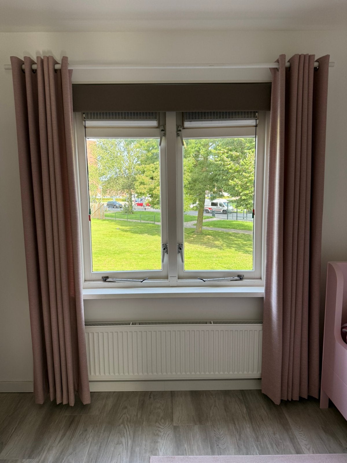 Prachtige oud roze gordijnen, Ophalen, Inclusief montageonderdelen, Duo rolgordijn, 220 cm
