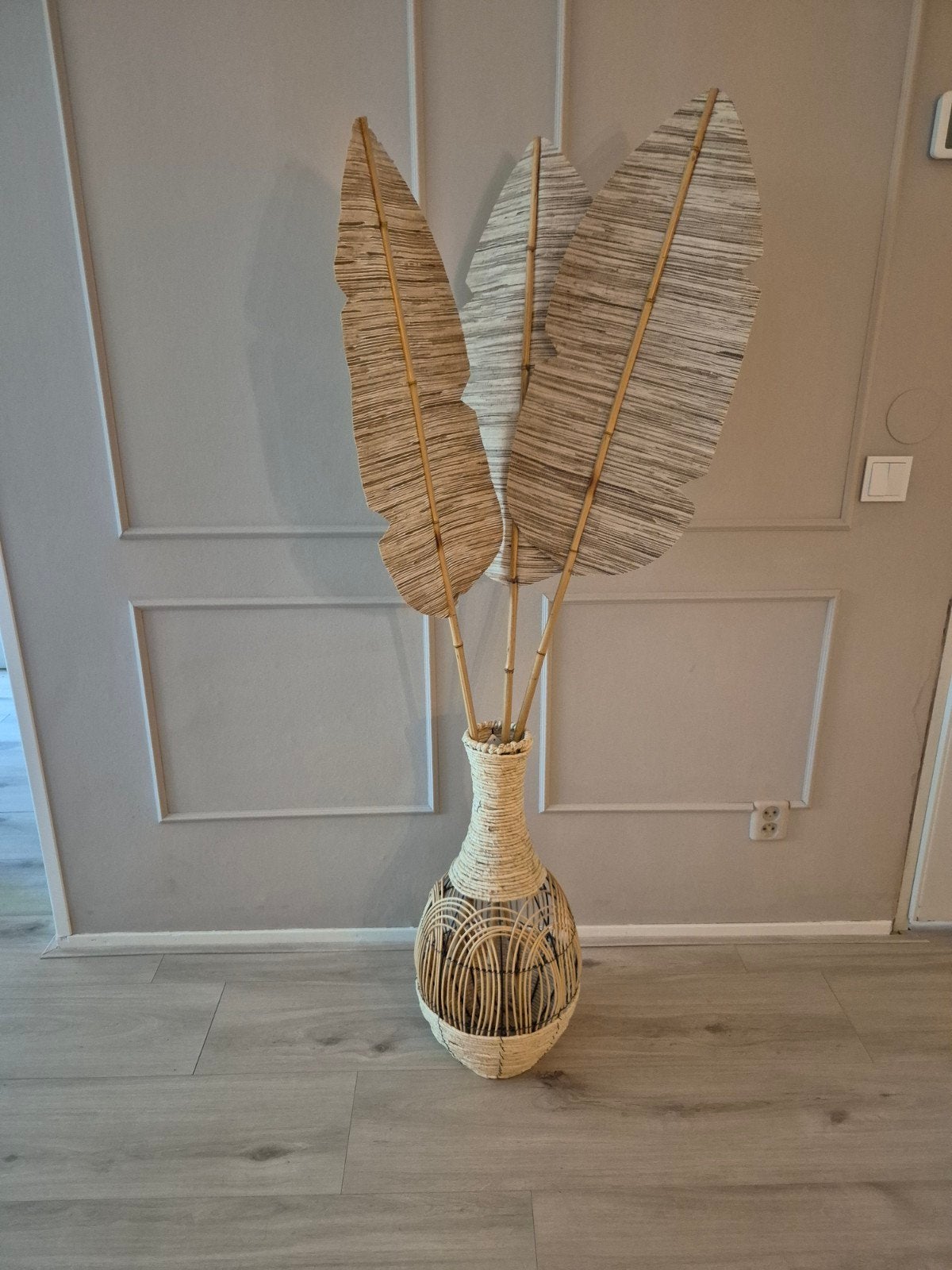 Bamboe Blad Decoratie - Natuurlijke Woonaccessoire, Huis en Inrichting, Woonaccessoires | Overige, Ophalen, Beige, Natuurlijk materiaal