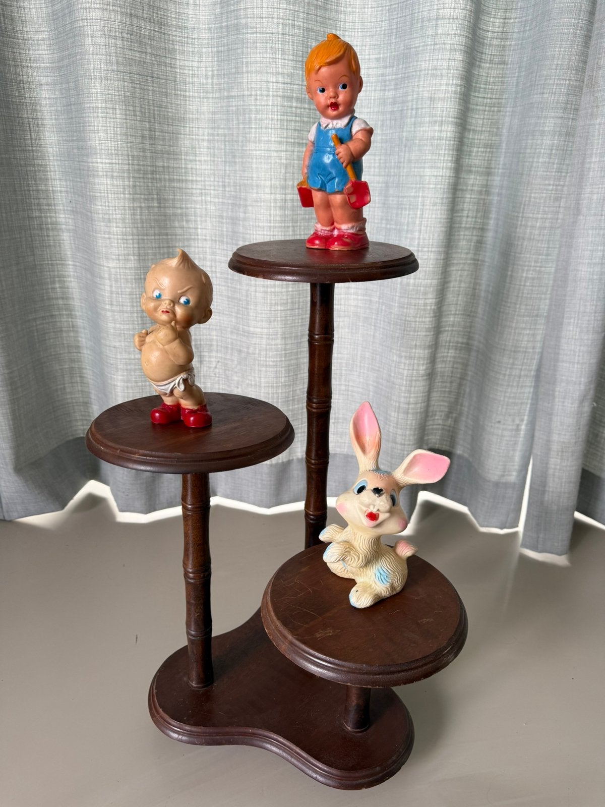 Brocante plantentafel / etagere van hout en faux-bamboe, Etagère, Demontabel, Ophalen of Verzenden, Zo goed als nieuw
