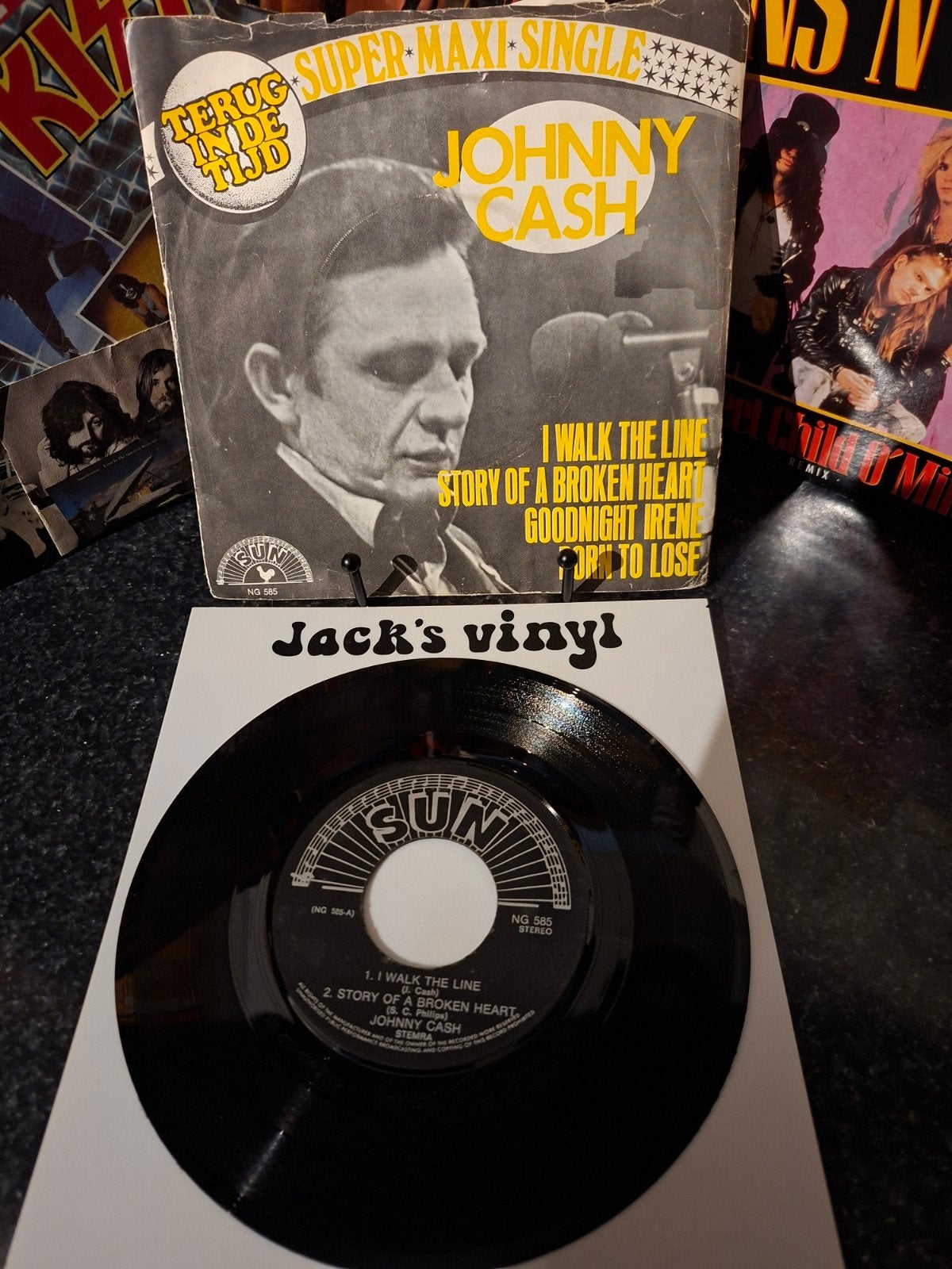 Johnny Cash - I Walk The Line - Super Maxi Single 1972, Beschermende buitenhoes, Gebruikt, Overige formaten, Ophalen of Verzenden