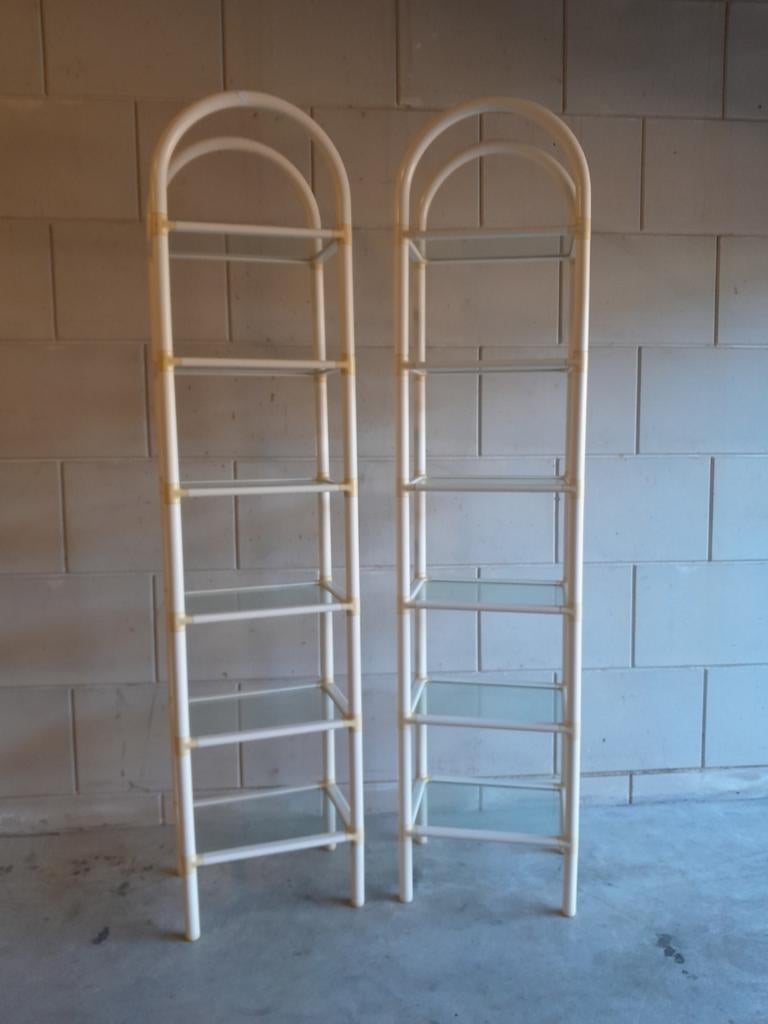2 retro vintage open vitrine kastjes € 60,00, Huis en Inrichting, Kasten | Vitrinekasten, Ophalen, Met plank(en), Minder dan 50 cm