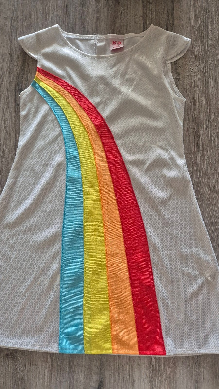 Gloednieuee k3 Jurk Regenboog Maat 134, Meisje, K3, Ophalen of Verzenden, Zo goed als nieuw