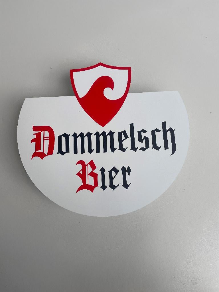 Reclamebord Dommelsch bier schild, aluminium, afm 40x37cm, Ophalen of Verzenden, Nieuw, Reclamebord
