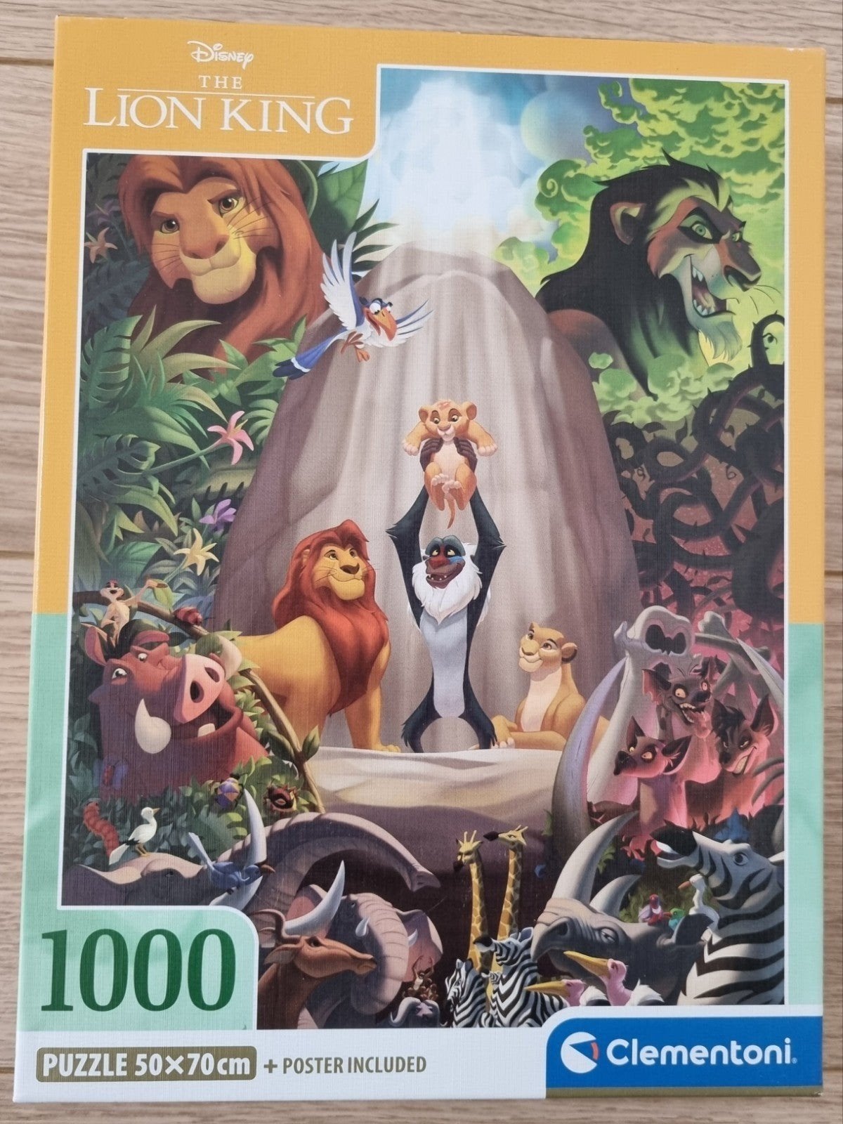 Clementoni Legpuzzels: Leeuwenkoning & Dieren (2x1000), Ophalen, 500 t/m 1500 stukjes, Zo goed als nieuw, Legpuzzel