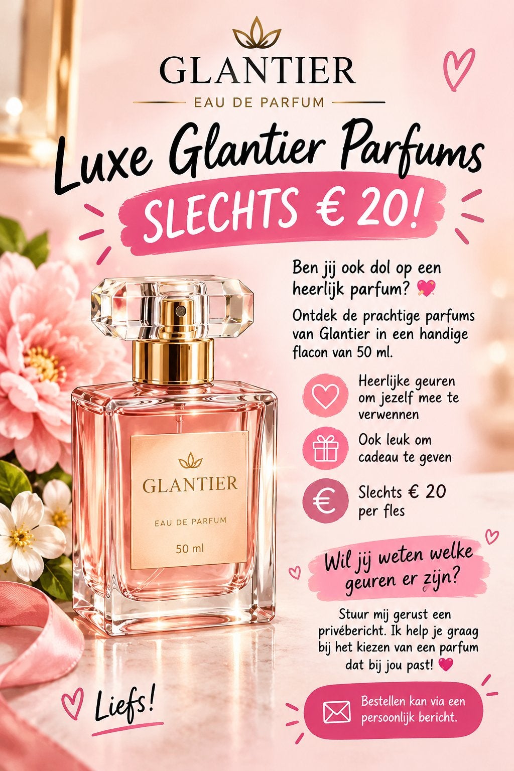 Glantier Eau de Parfum - Heerlijke Geuren voor Elke Dag, Ophalen of Verzenden, Nieuw