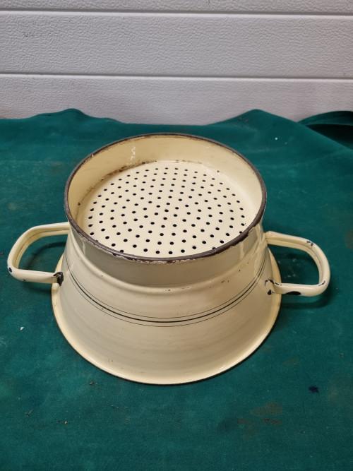 vergiet emaille creme groen vintage, Ophalen of Verzenden, 'T Olde Gre-j, Info@toldegrej.nl, Endepoelstraat 20f Didam