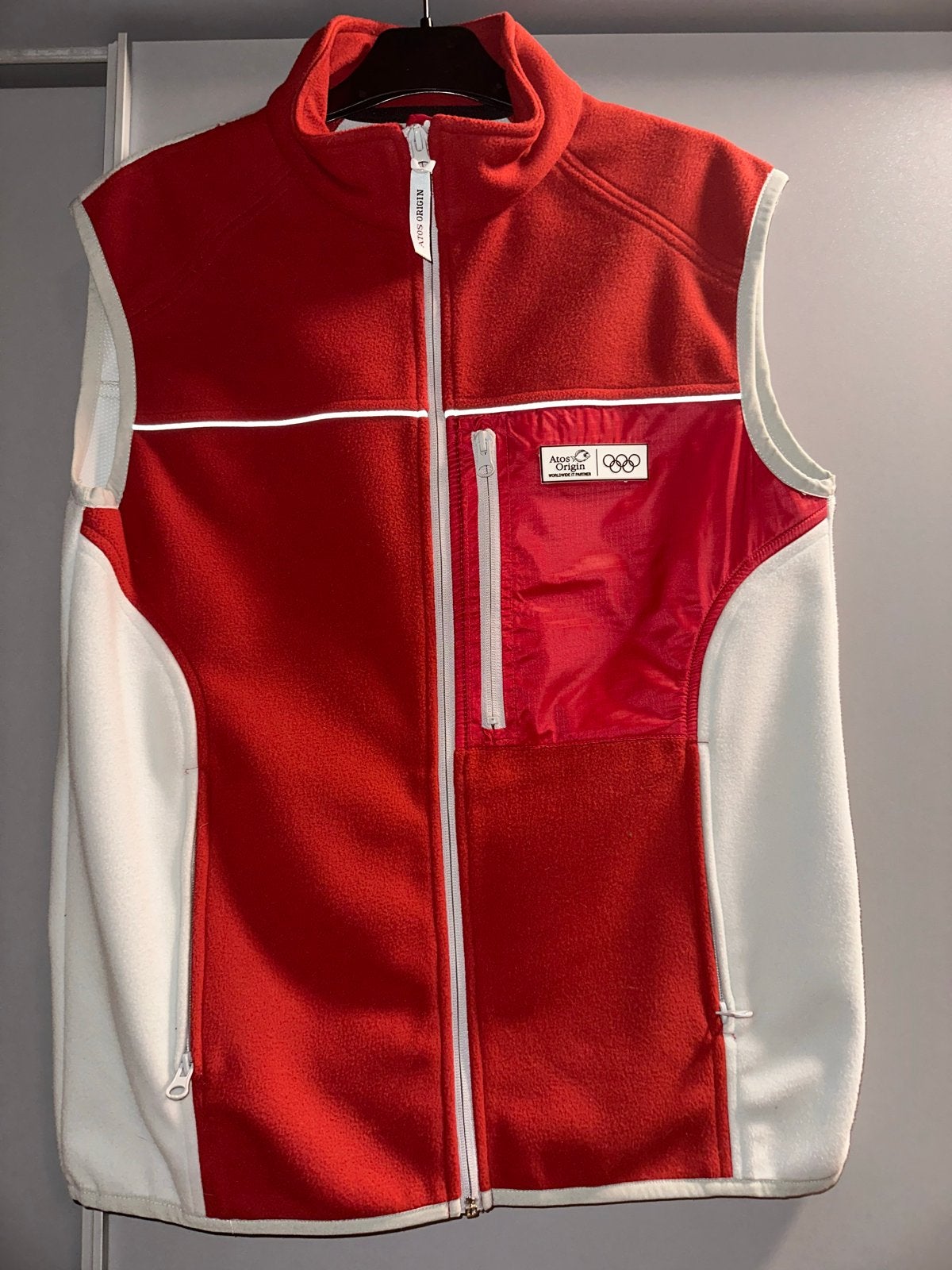 Atos Origin Fleece Vest - Olympische Spelen - Maat S, Ophalen of Verzenden, Gedragen, Maat 36 (S), Rood