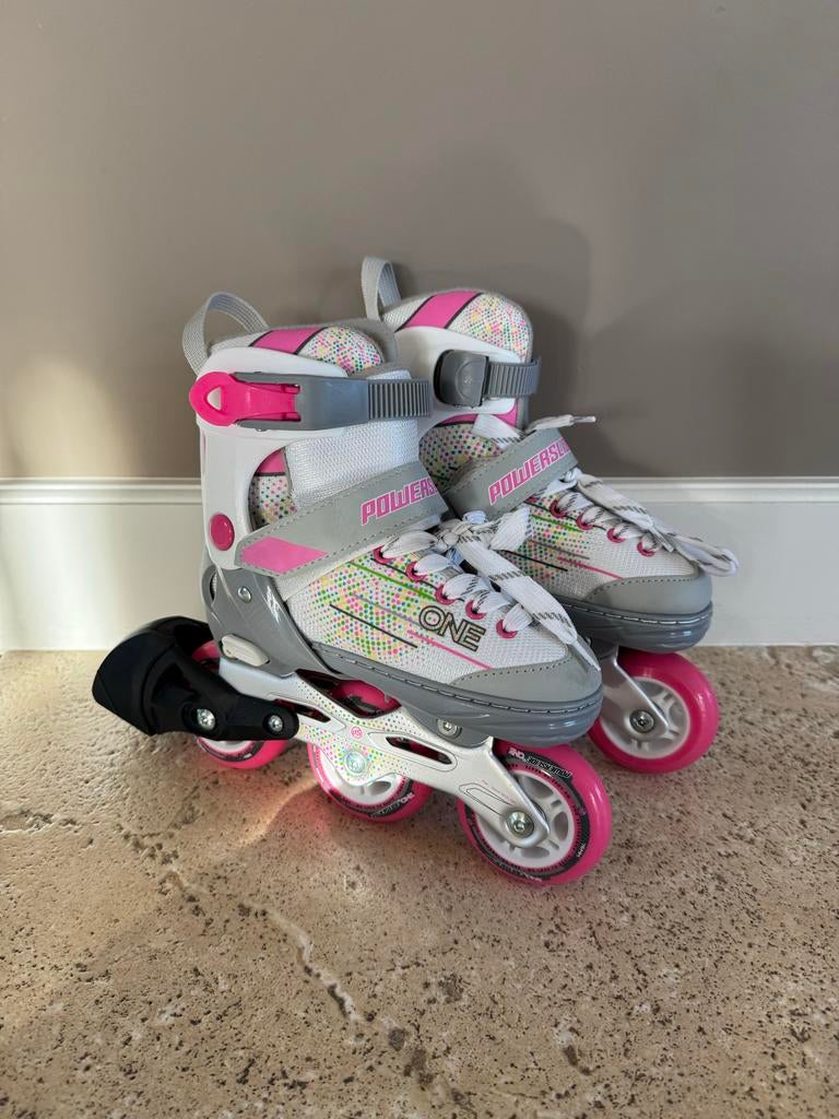 Powerslide One skeelers, wit/roze, Kinderen, Ophalen of Verzenden, Inline skates 4 wielen, Powerslide