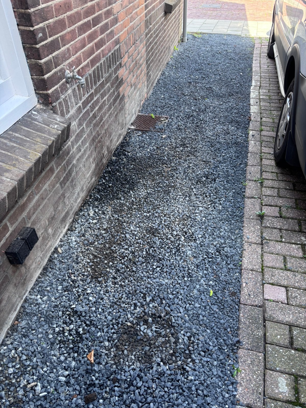 Gratis blauw/grijs grint, Ophalen, Zo goed als nieuw, Hout
