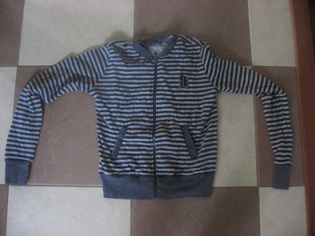 blauw / grijs gestreept vestje van Raer, mt S, Kleding | Dames, Verzenden, Raer, Maat 36 (S), Grijs