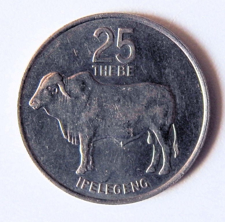 Munt Botswana 25 Thebe 1981, Postzegels en Munten, Munten | Afrika, Verzenden, Overige landen, Losse munt
