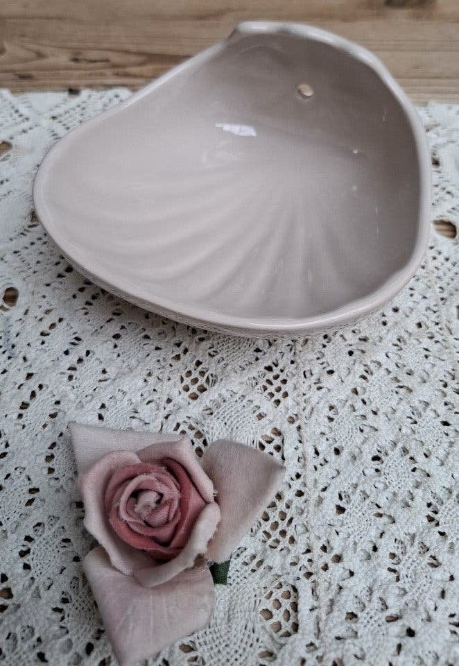 Retro Franse beige zeepbak, ook leuk met sierraden, Ophalen of Verzenden