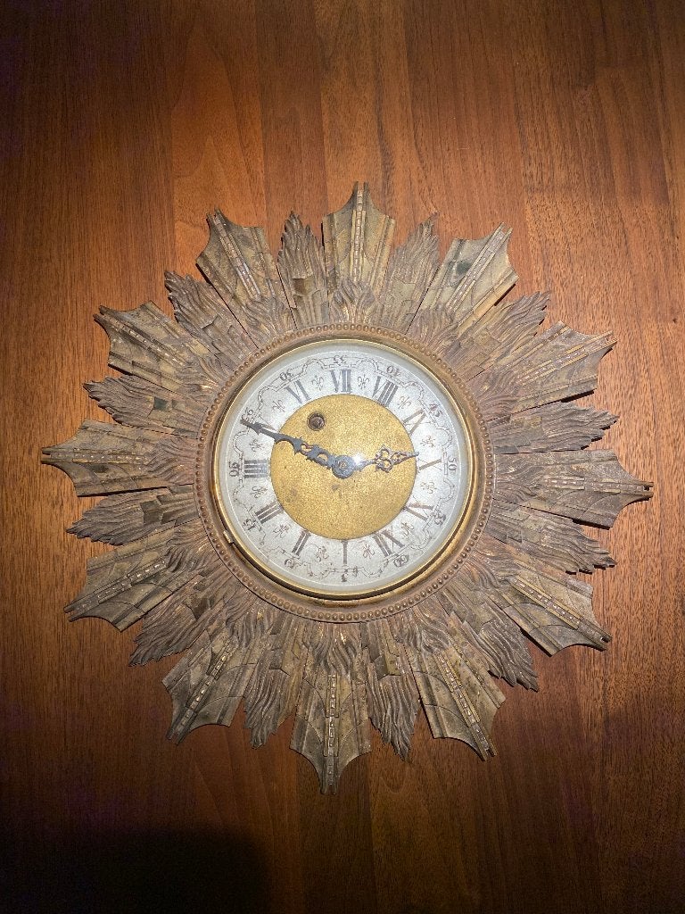 Antieke Giltwood Zonneklok | Zweeds / Frans (Westerstrand), Goud, Analoog, Ophalen of Verzenden, Overige merken