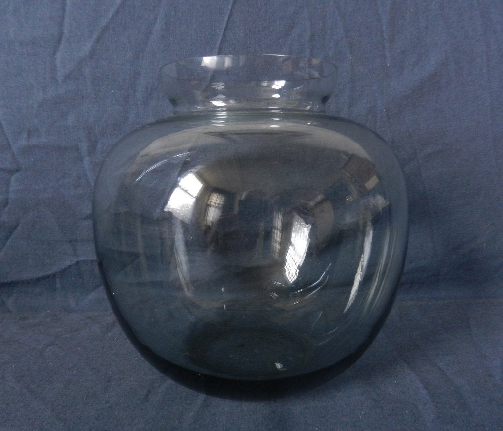 Glazen vaas Andries Copier 1946 grijs/staalblauw h. 16 cm, Antiek en Kunst, Ophalen of Verzenden