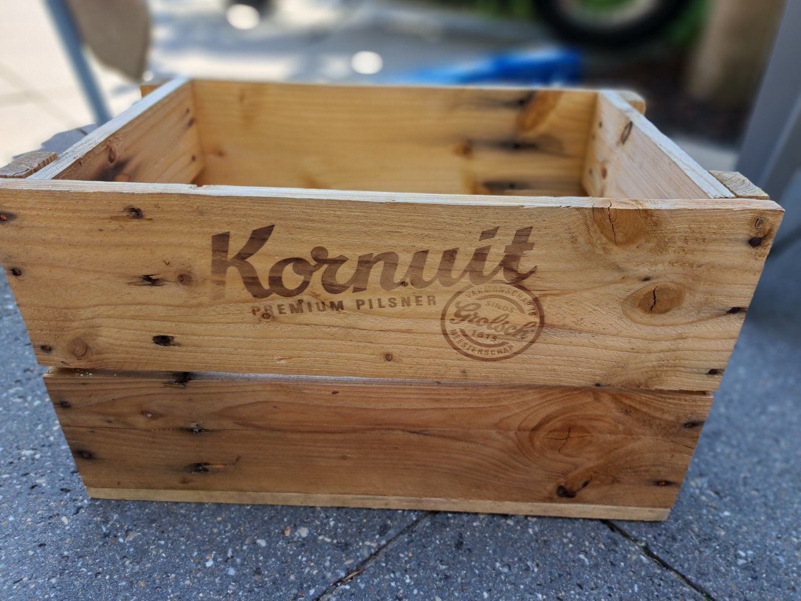Kornuit (Grolsch) houten fietskrat - Vintage look, Gebruikt, Minder dan 20 kg, Overige typen, Ophalen of Verzenden