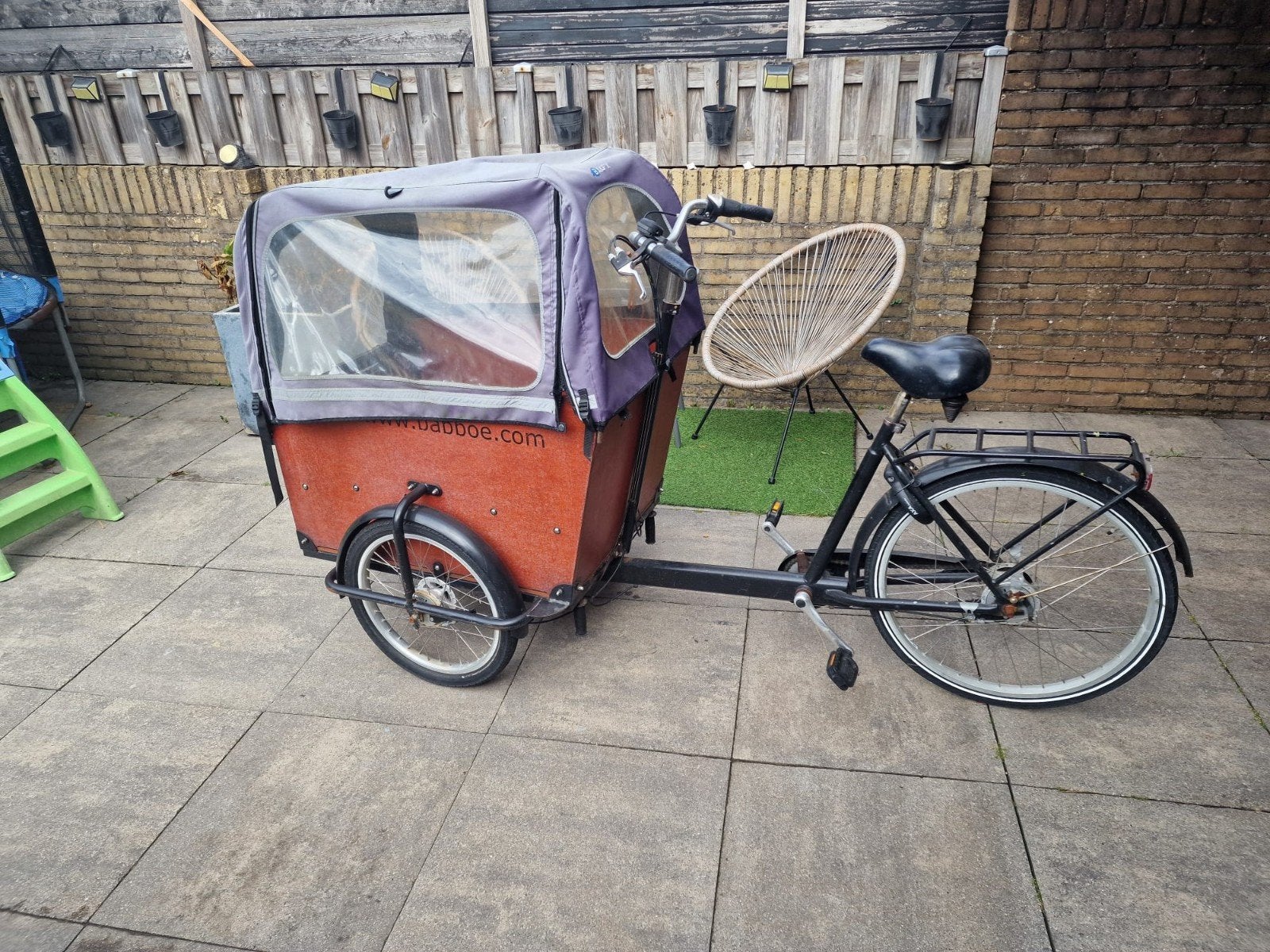 Babboe Big bakfiets met huif, Fietsen en Brommers, Gebruikt, Huif, 3 kinderen, Trommelrem