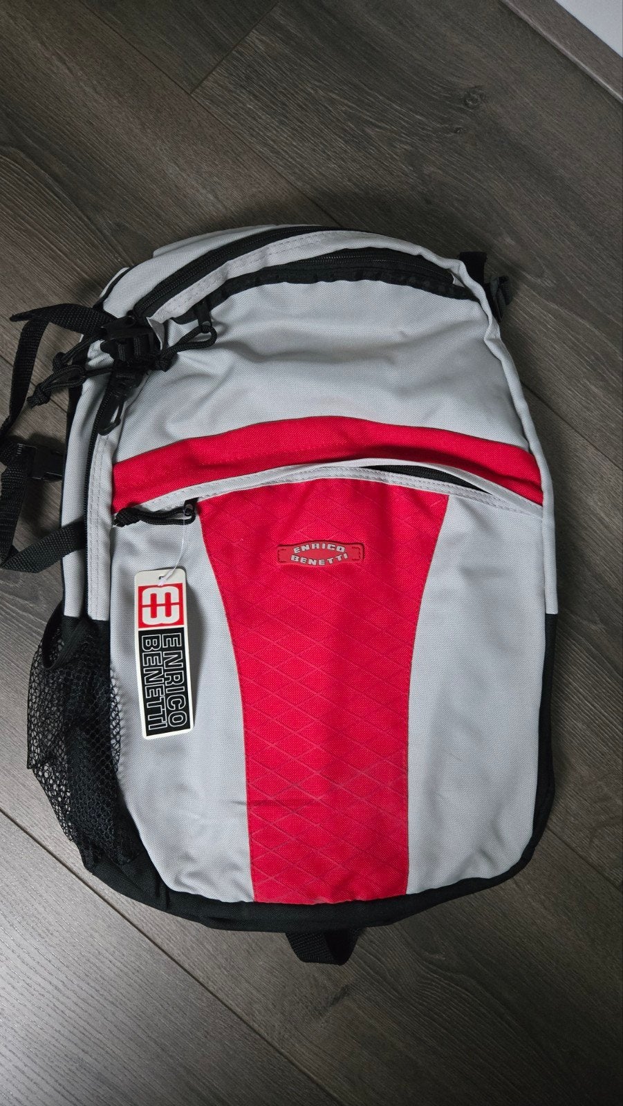 Gloednieuwe Enrico Benetti rugzak rood/grijs/zwart, Ophalen of Verzenden, Nieuw, 25 tot 40 cm, Overige merken