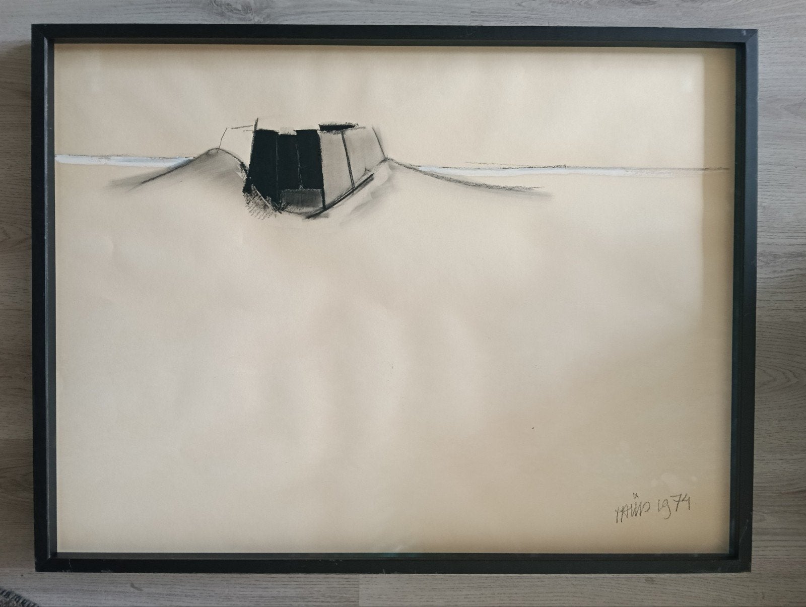 David van de Kop (1937-1994) - Abstracte compositie 1974, Antiek en Kunst, Ophalen of Verzenden, Gemengde techniek, Overige onderwerpen