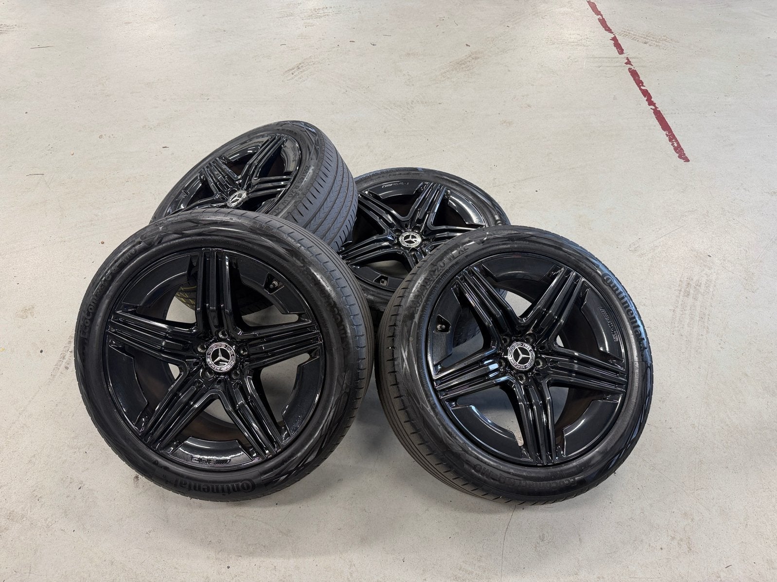AMG Velgen 20inch met banden voor Mercedes modellen breedset, Ophalen, Gebruikt, 285 mm, Banden en Velgen