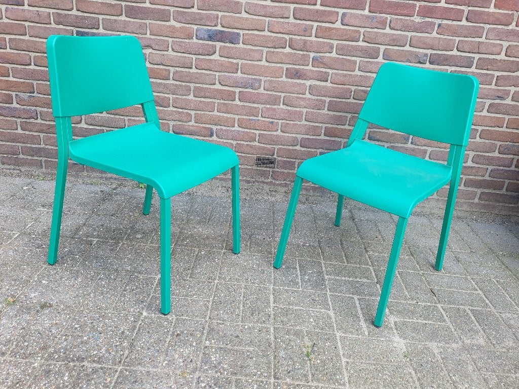 2 groene stoelen, Ophalen, Twee, Overige kleuren, Zo goed als nieuw