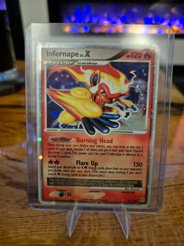 Infernape LV.X Pokémon Kaart - Holo Foil 120 HP, Ophalen of Verzenden, Zo goed als nieuw, Losse kaart, Foil