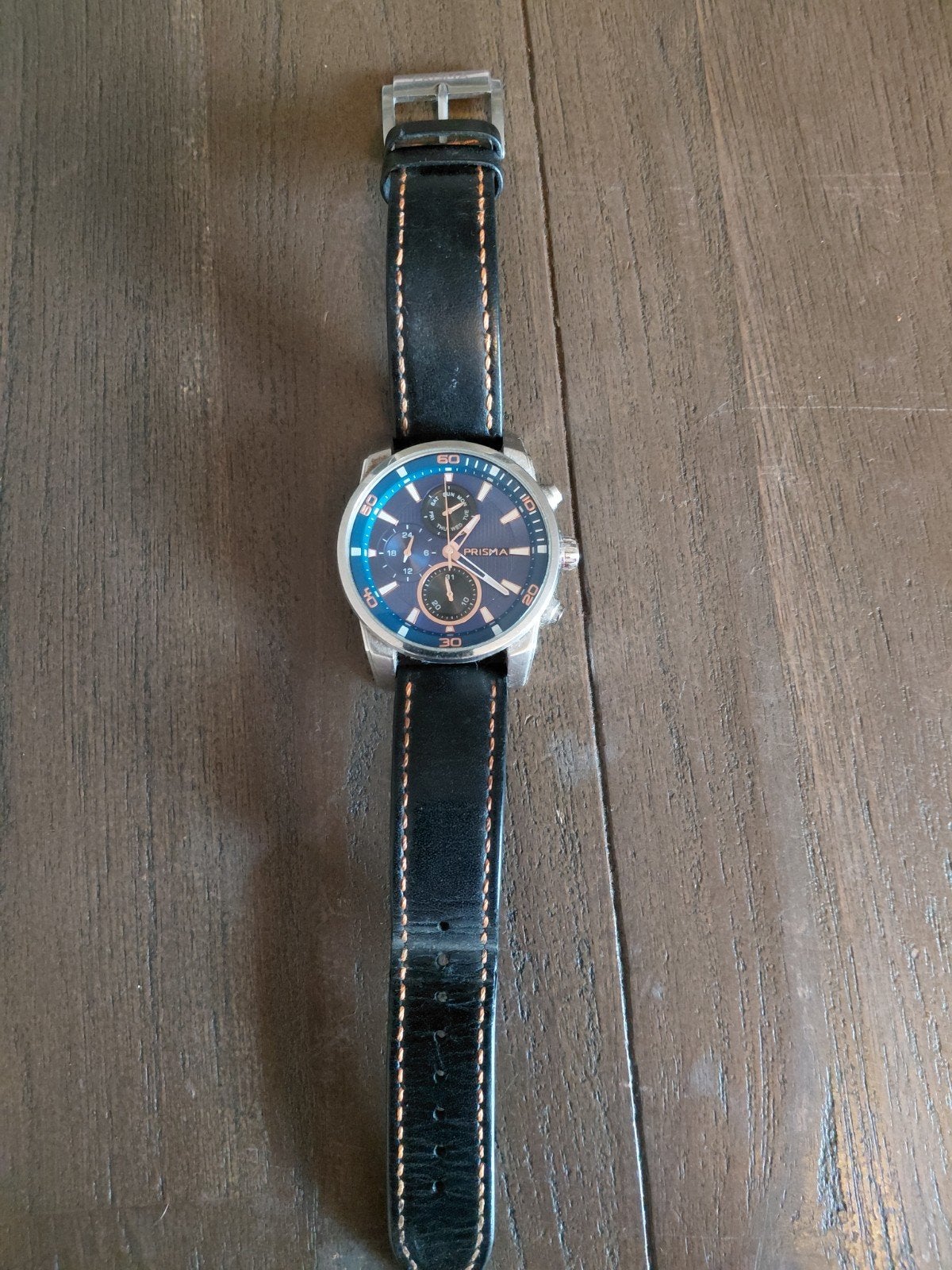 Prisma Herenhorloge P.1592 - Edelstaal, Leer, 10 ATM, Ophalen of Verzenden