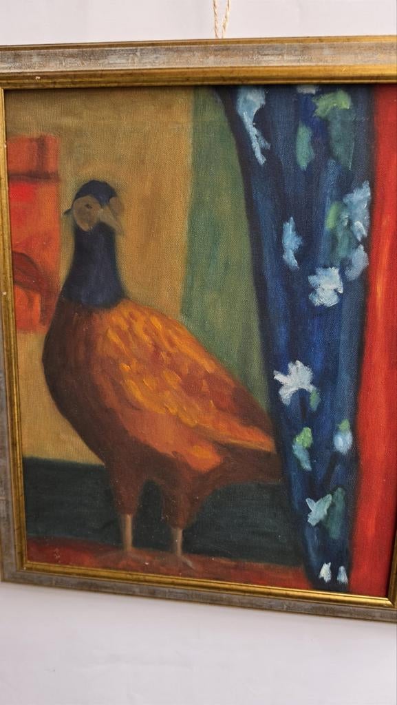 Expressionistisch Schilderij met Fazant | J. Engelen, Ophalen of Verzenden