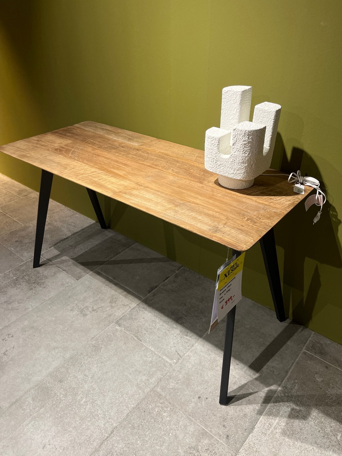 Bureau UBUD gerecycled teak met metalen poten - Showroommode, Ophalen, Overige typen, Hout, Bruin