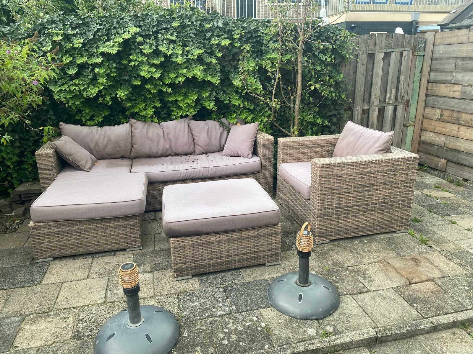 Gebruikte Wicker Loungeset met 5 zitplaatsen, Tuin en Terras, Ophalen, 5 zitplaatsen, Gebruikt, Loungeset