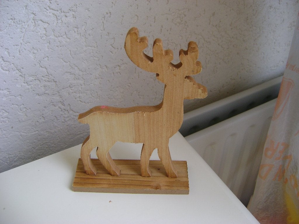 houten rendier van 13cm langx20hoog, Diversen, Ophalen of Verzenden, Zo goed als nieuw