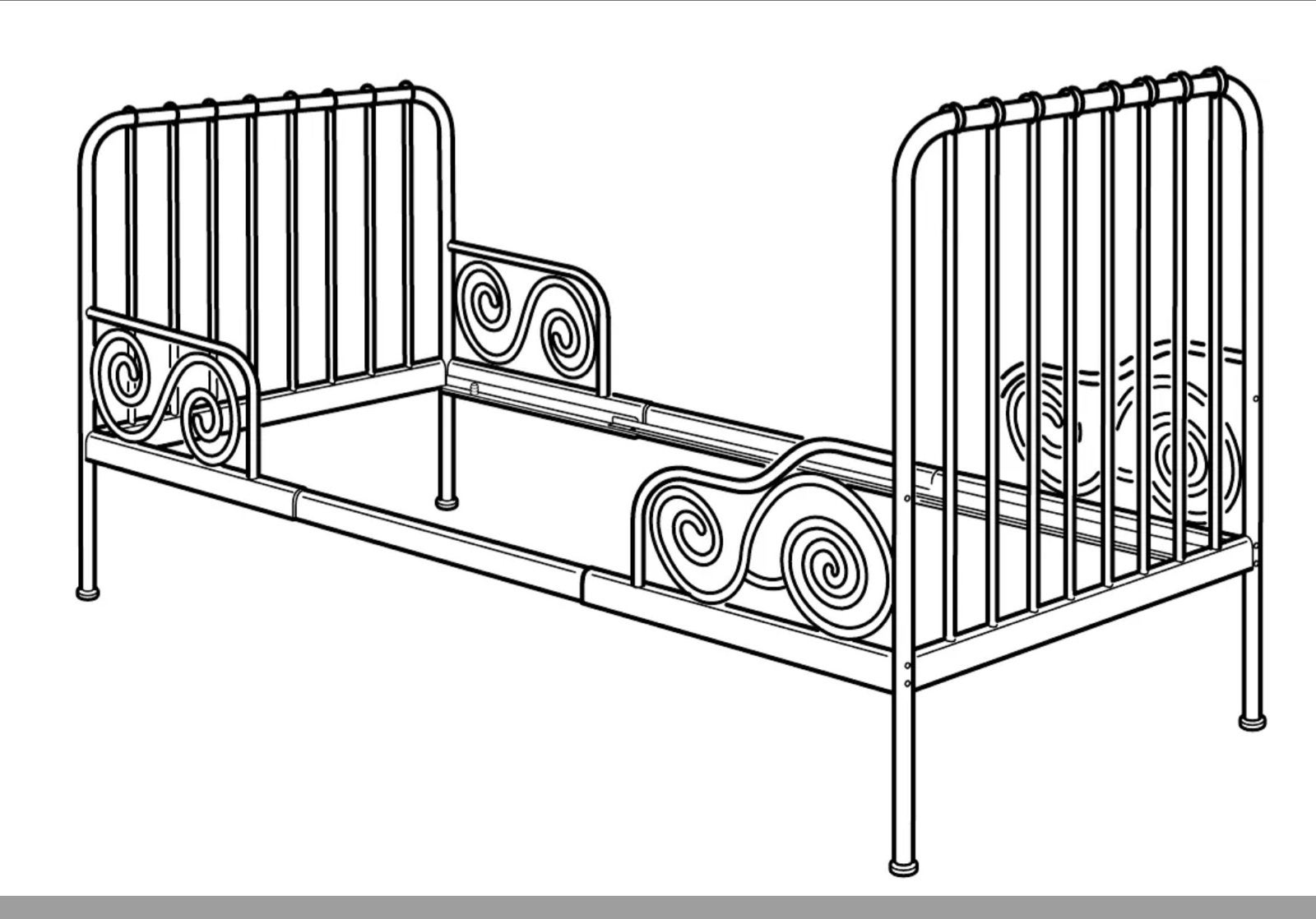 IKEA Minnen meegroeibed wit - Eenpersoons, Ophalen, Gebruikt