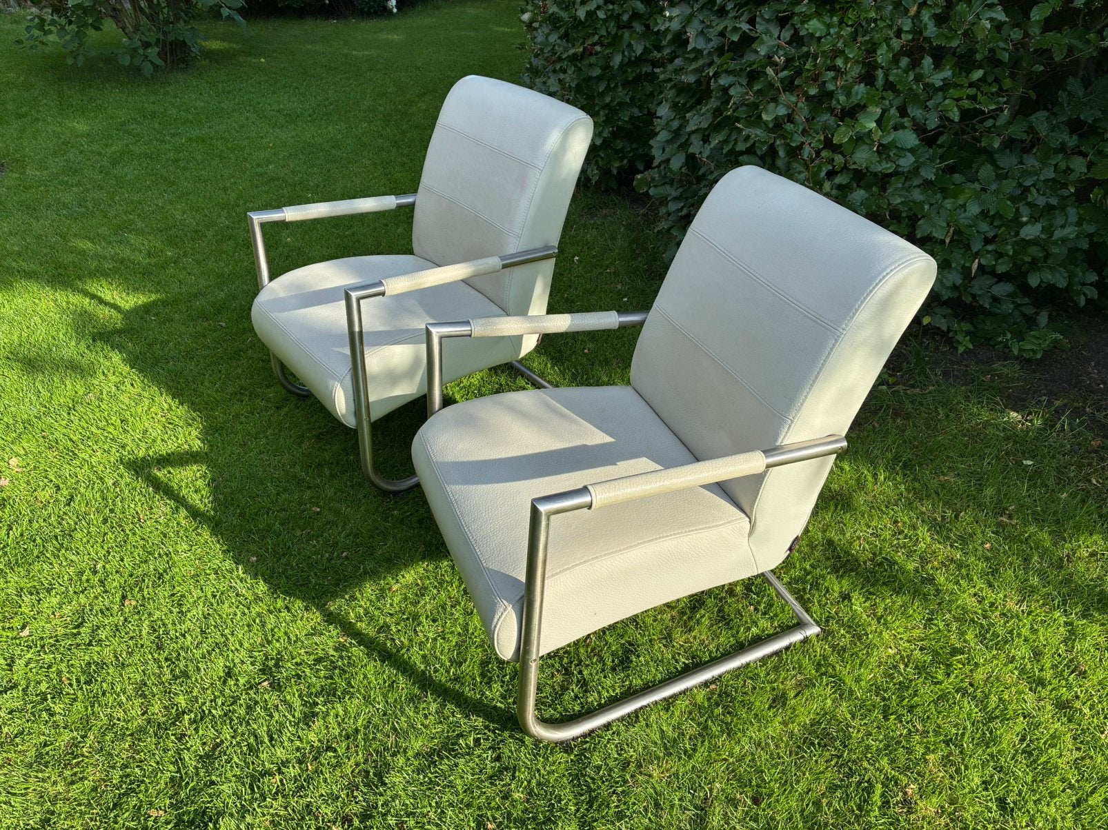 2 witte H&H fauteuils, Ophalen, Gebruikt, Twee, Wit