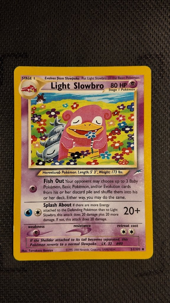 Light Slowbro 51 Neo Destiny | Pokemon kaart, Ophalen, Zo goed als nieuw, Losse kaart