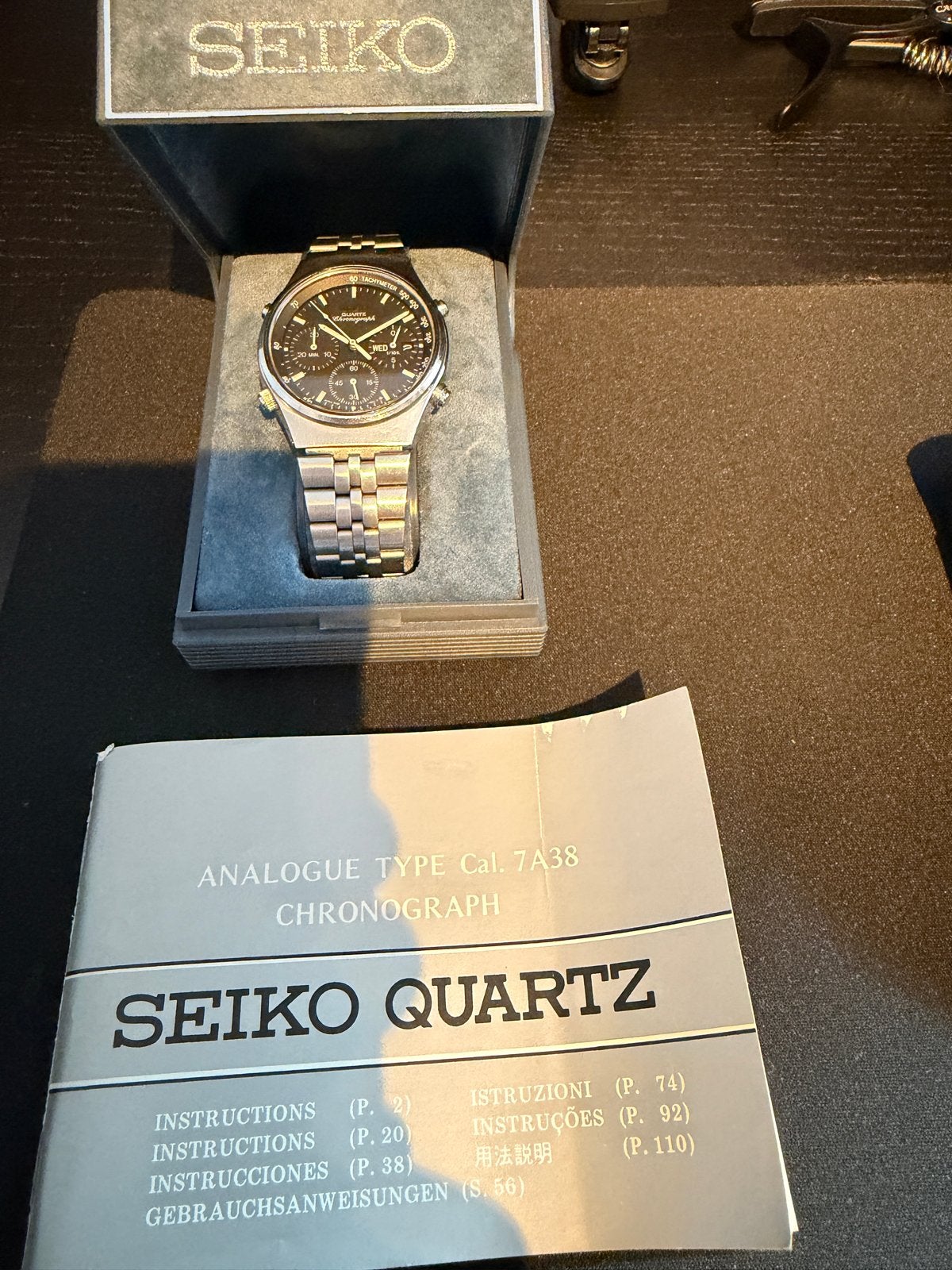 Vintage Seiko 7A38-7270 Chronograaf - Onderhoud Nodig, Seiko, Gebruikt, Staal, Polshorloge