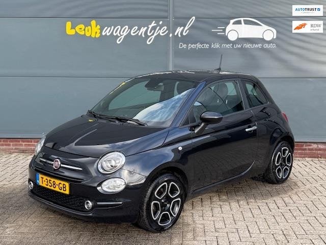 Fiat 500 1.0 Hybrid Club *carplay *climate *cruise *16 inch, Automatische klimaatregeling, Stof, 4 stoelen, Zwart