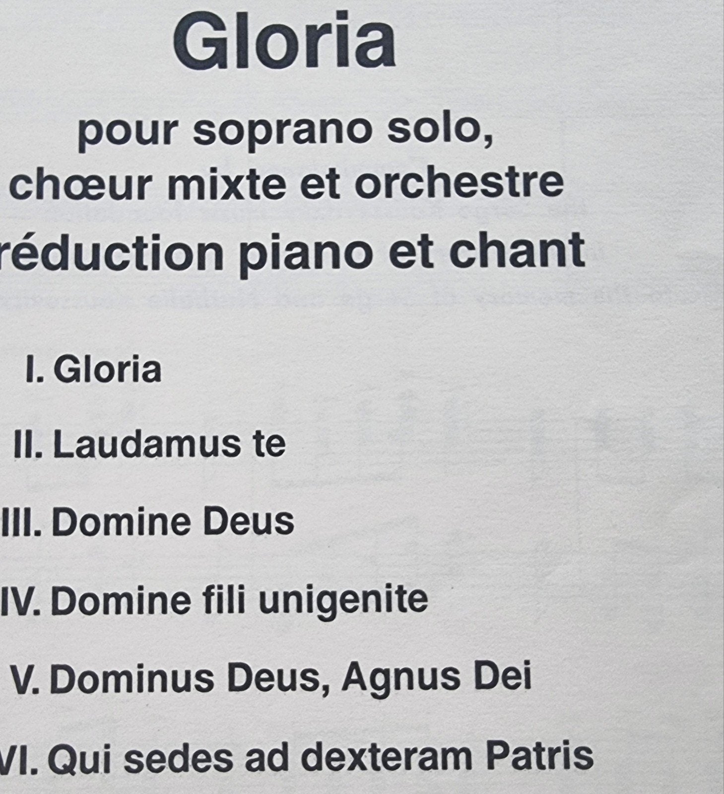 Francis Poulenc - Gloria (reductie piano en 4 zangstemmen) V, Koor, Verzenden, Klassiek, Zo goed als nieuw