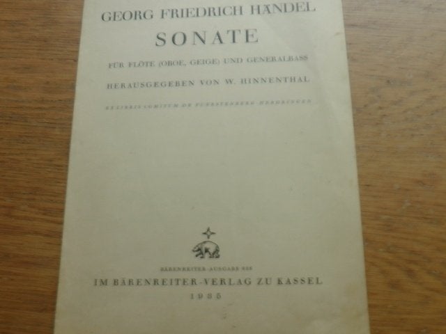 Händel - sonate voor dwarsfluit/hobo/viool/bas, Gebruikt, Klassiek, Viool of Altviool, Ophalen of Verzenden