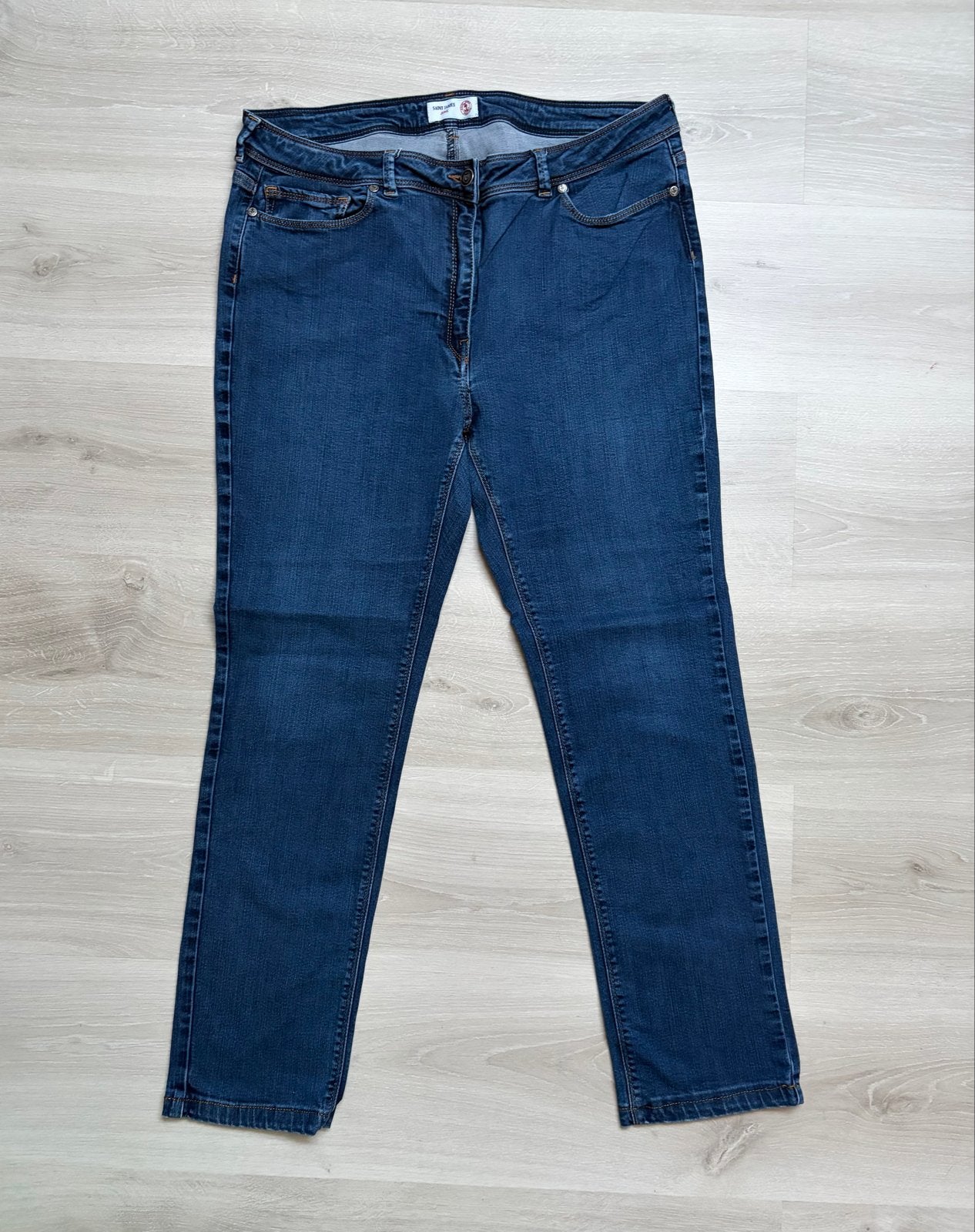 Saint James Jeans - Donkerblauwe spijkerbroek, maat 44/46, Kleding | Dames, Spijkerbroeken en Jeans, Ophalen of Verzenden, Zo goed als nieuw