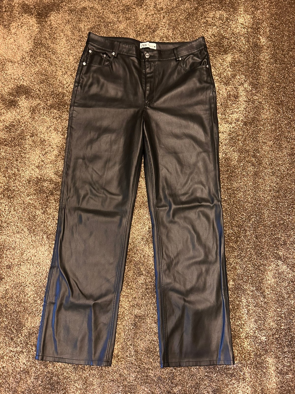 Zara ‘leren’ broek maat 44, Verzenden, Zwart, Maat 42/44 (L), Nieuw