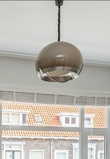 Vintage Dijkstra 'Mushroom' Hanglamp – Space Age – Jaren 70, Jaren 70 Mid-Century Modern / Space Age Dijkstra, Kunststof, Gebruikt